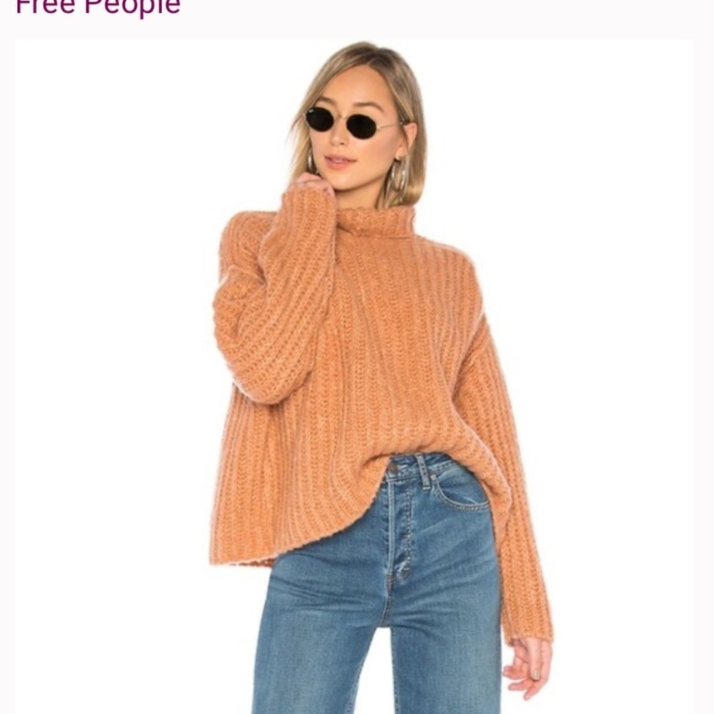 Free People Fluffy Fox revolve Wool Alpaca Blend fall Turtleneck sweater casual